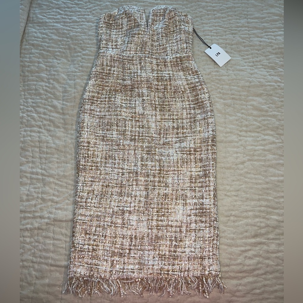 Revolve LPA Dress 691  - Midi Tweed Dress for Fall/Thanksgiving